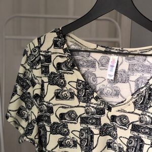 LulaRoe Vneck Christy T Vintage Cameras